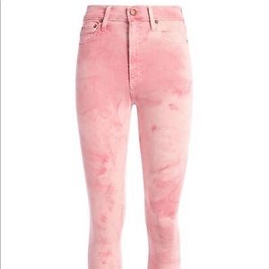New Alice + Olivia high rise ankle skinny‎ crystal cloud pink jeans 24